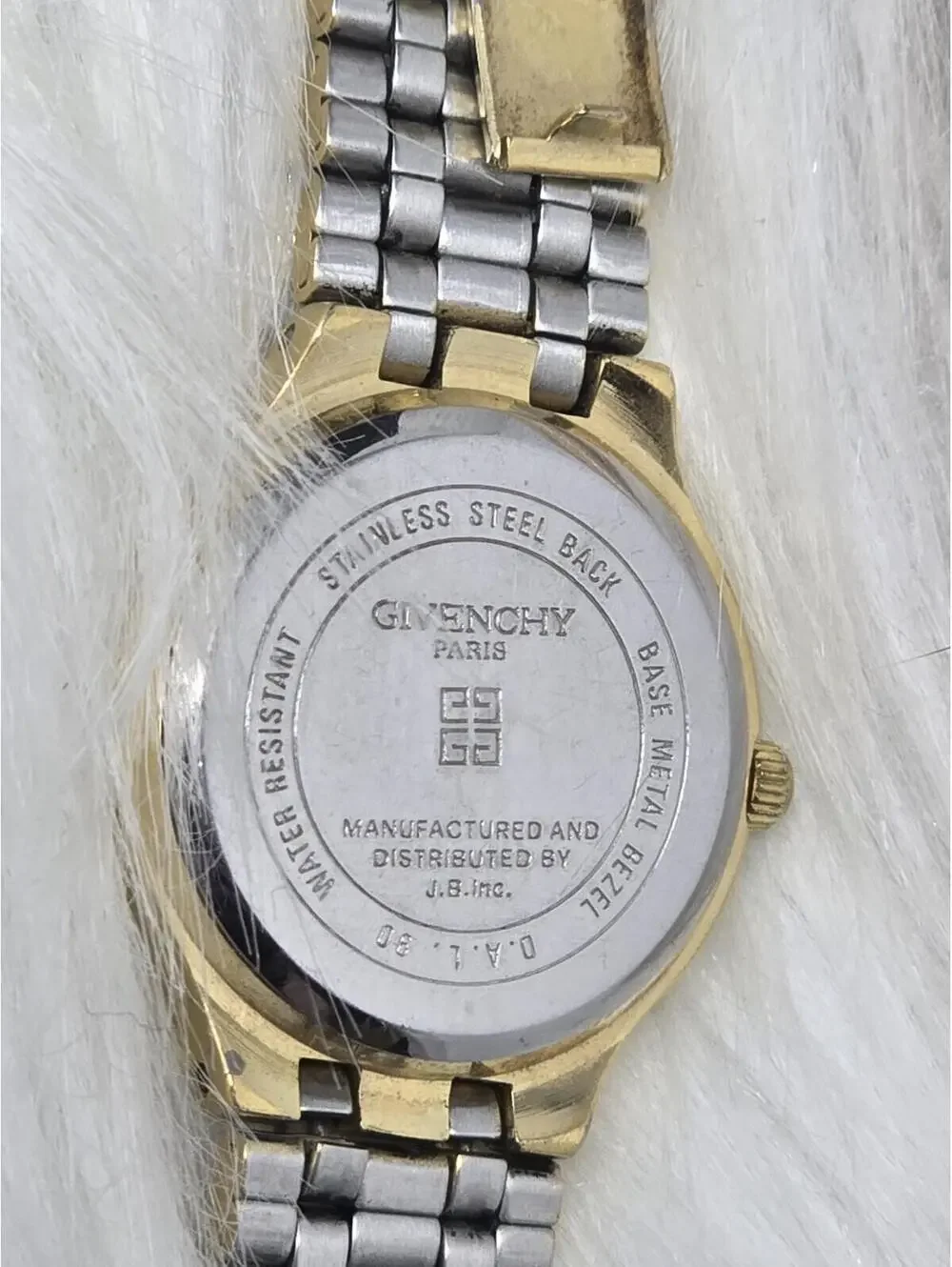 Vintage Givenchy Swiss Gold Tone Tank Watch G Link Band - Picture 6 of 8